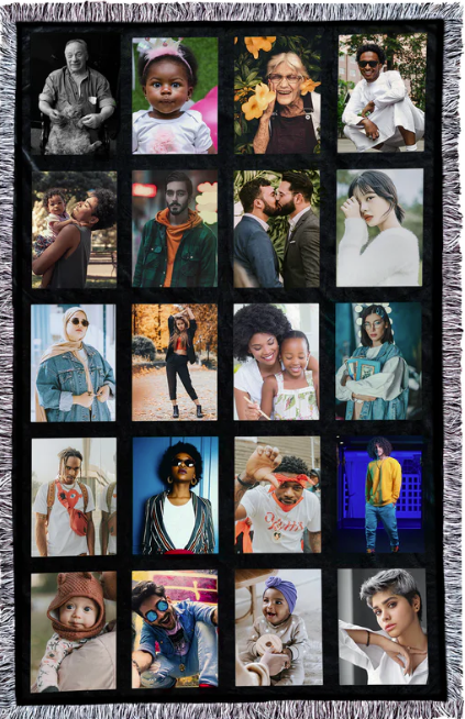 20 picture customizable Photo Blanket, Photo Collage Gifts for him or her, Family & Friends Custom Gifts, Special Memory Keepsake