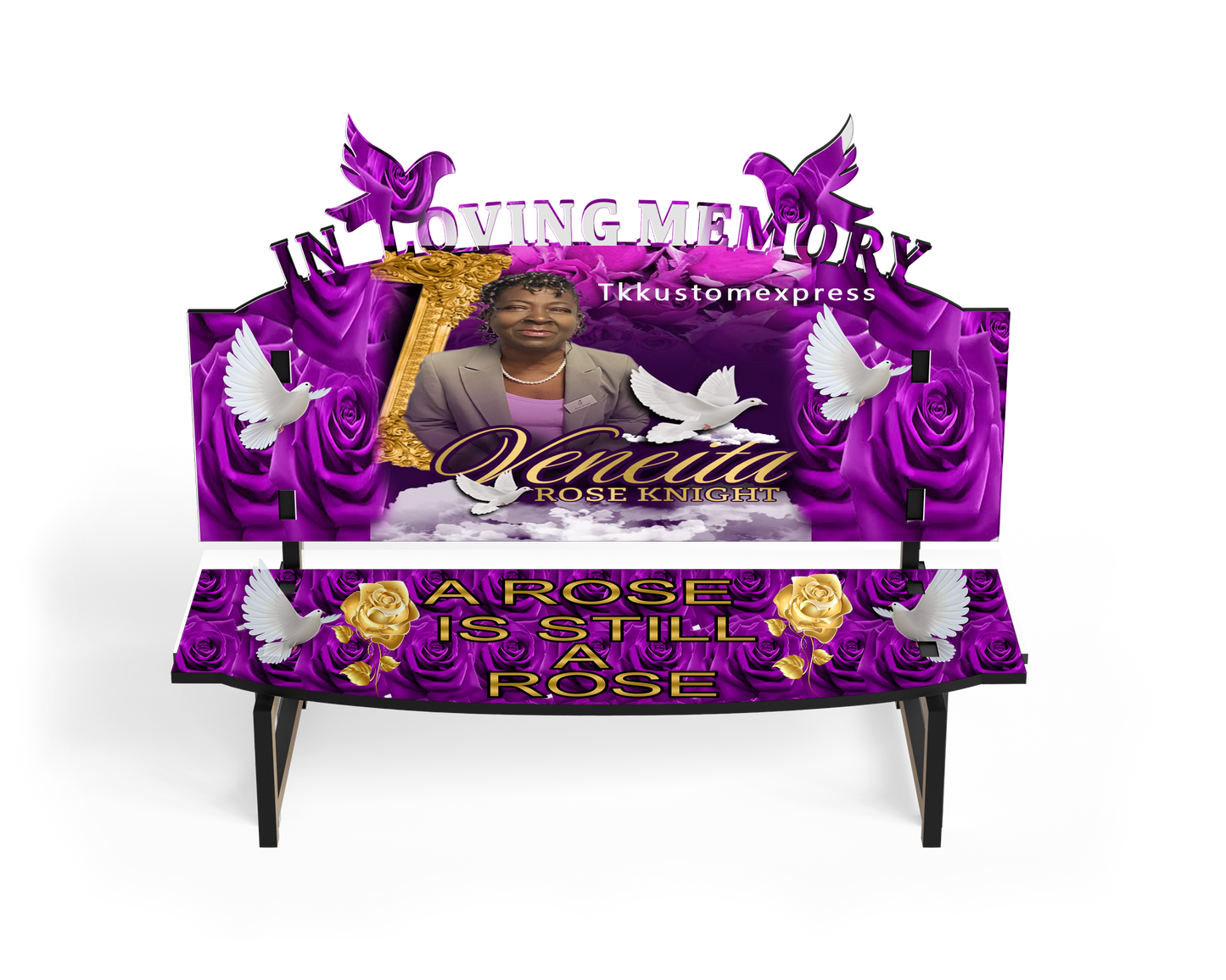 Customizable Bench Photo ,Love One's Memorial Bench, In Loving Memory, Memorial Keepsake, Home Décor, For Pet, Family, Friends, Personalized Photo Collage Gifts for him or her, Family & Friends Custom , Special Memory Keepsake
