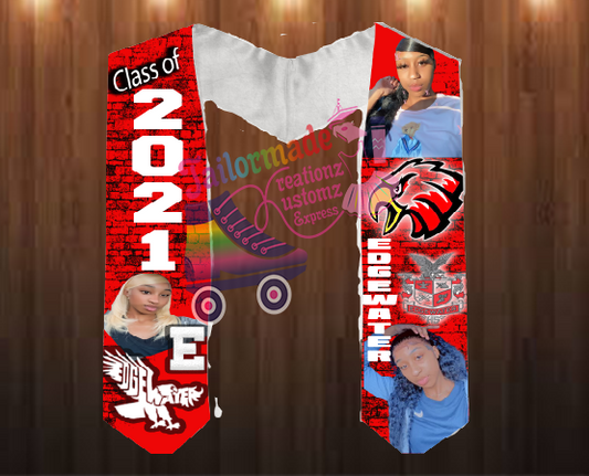 Personalized Picture Graduation Stole