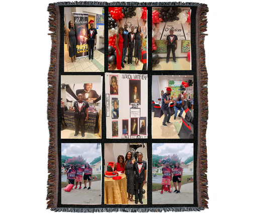 9 picture customizable Photo Blanket, Photo Collage Gifts for him or her, Family & Friends Custom Gifts, Special Memory Keepsake