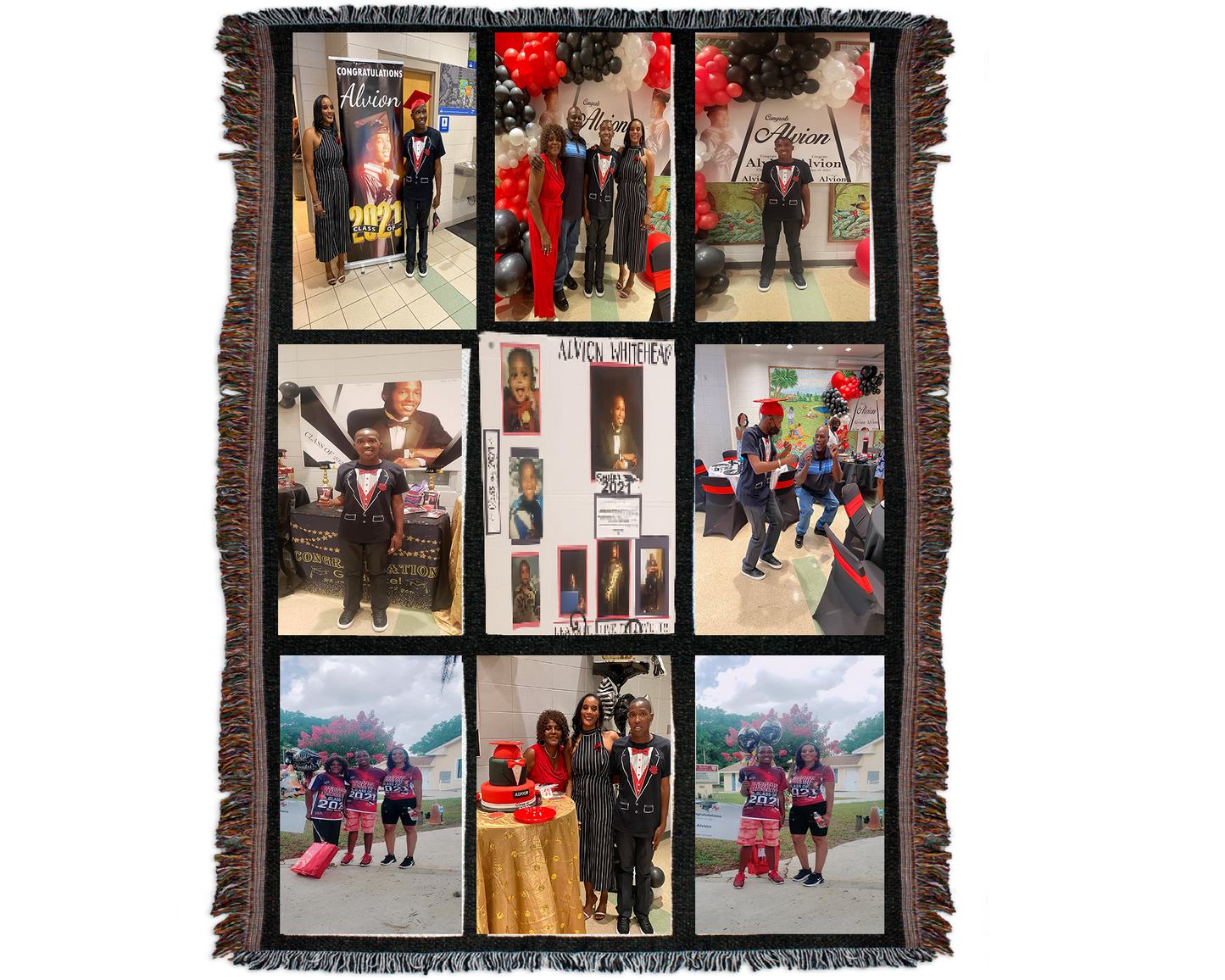9 picture customizable Photo Blanket, Photo Collage Gifts for him or her, Family & Friends Custom Gifts, Special Memory Keepsake